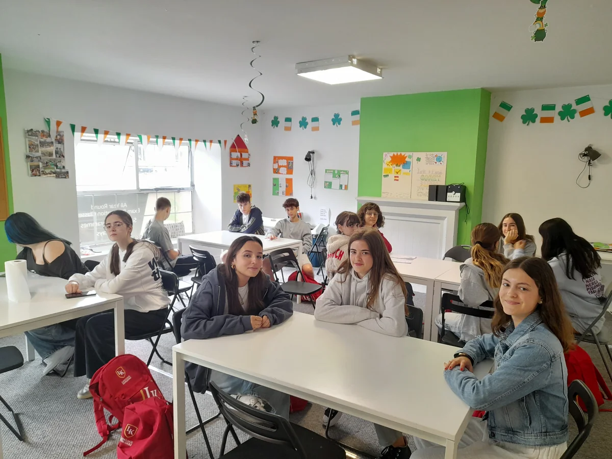 Junior class in session at Gorey School of English