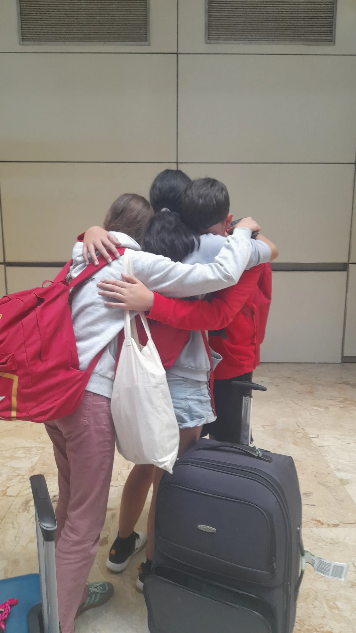 Goodbye hug at end of programme