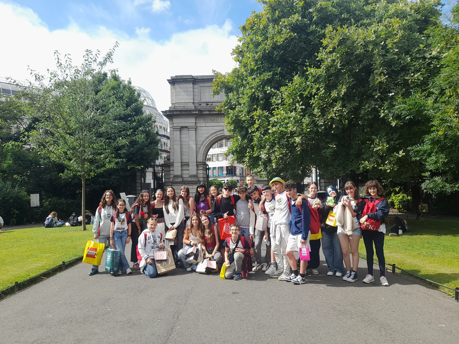 Gorey School of English students at St Stephen's Green, Dublin